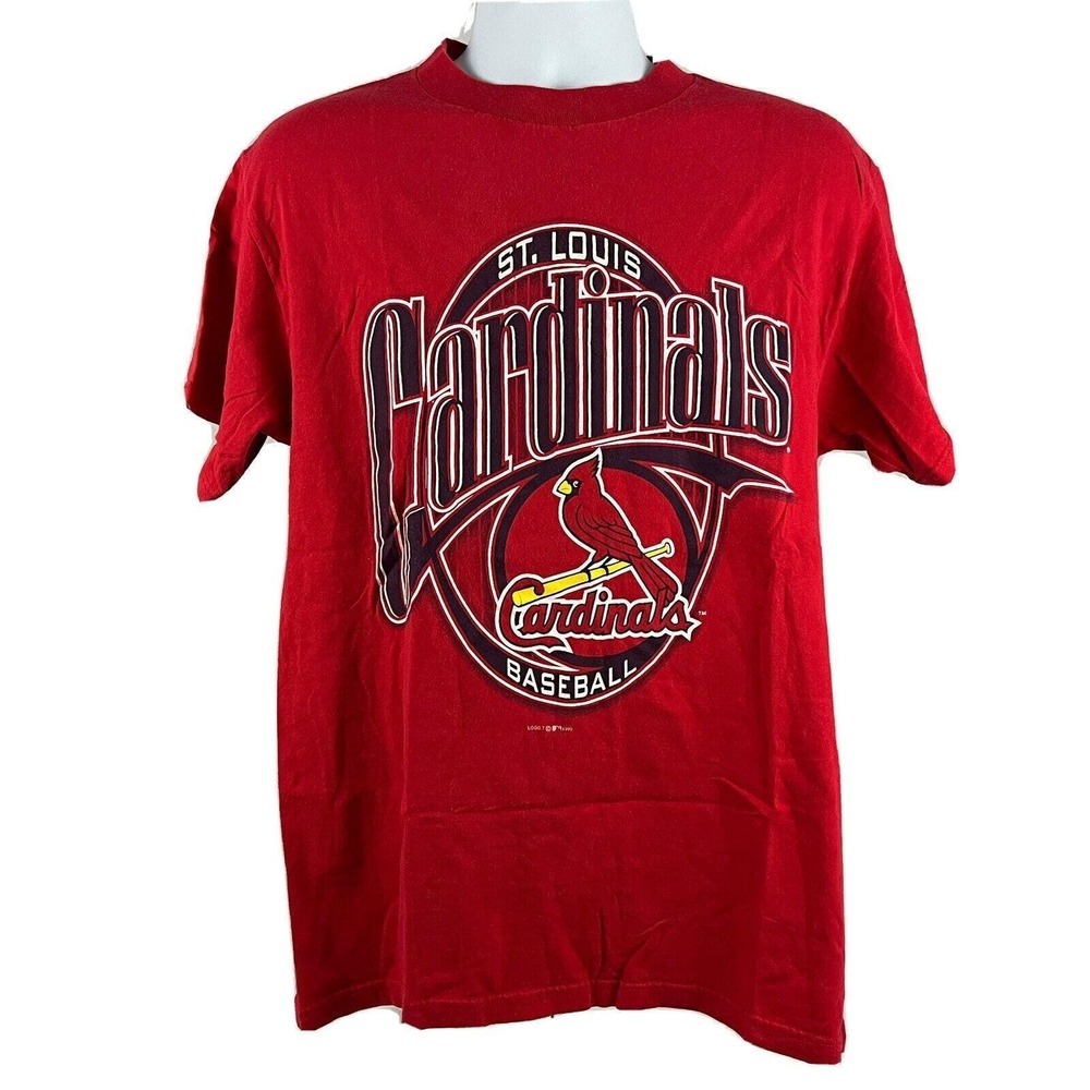 St. Louis Cardinals MLB Baseball Men`s XL Logo 7 Red Tee Shirt Vintage 1999